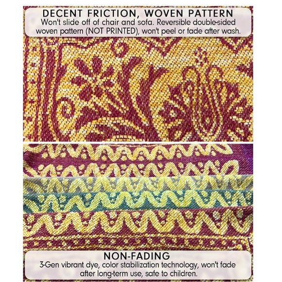 Bohemian Tribal Throws Blankets Reversible 87x102” - Picture 5 of 6